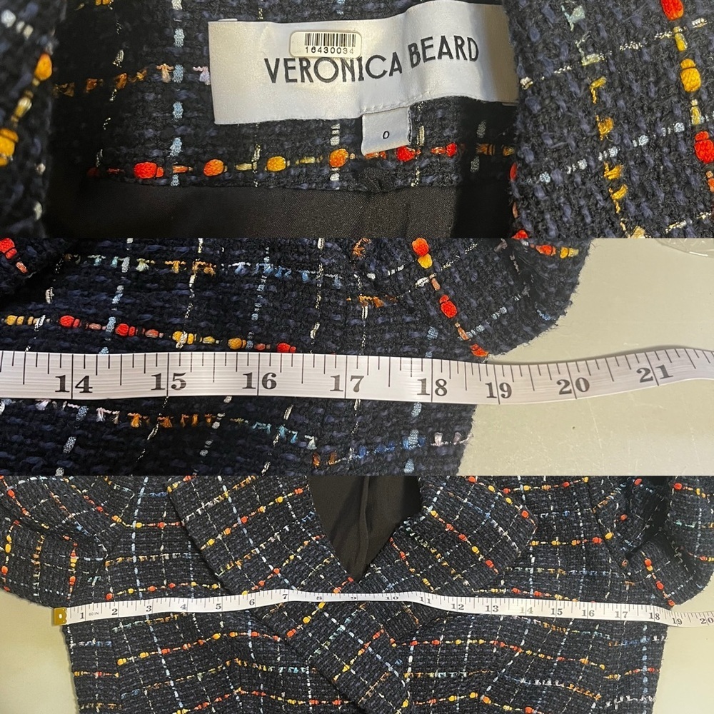 Veronica Beard Rumer Dickey Jacket Multicolor Tweed Blazer 0 *read description* - Picture 8 of 12